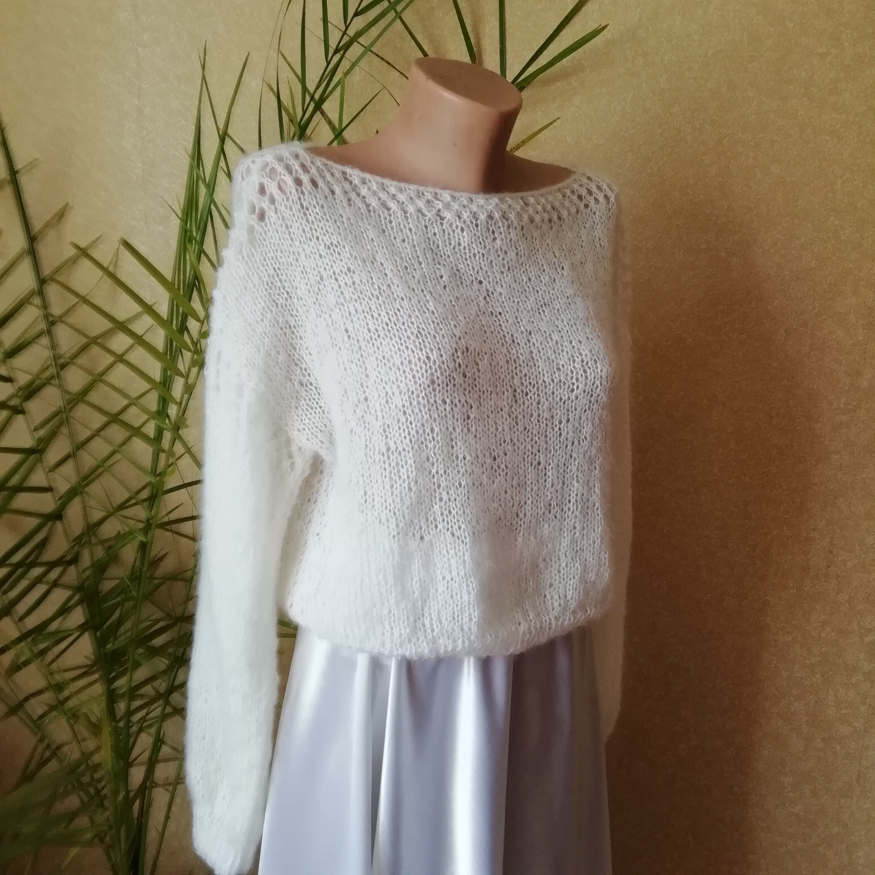 Sweater over wedding dress White mohair bridal sweater Knitted | Etsy