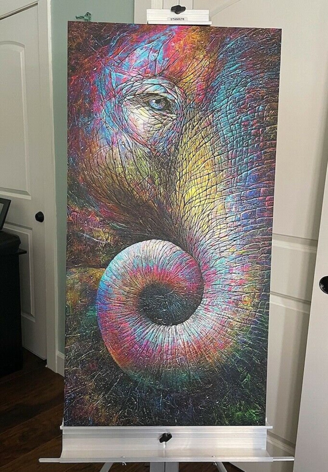 Original Elephant Painting Colorful Handpainted Mixed Media On Canvas