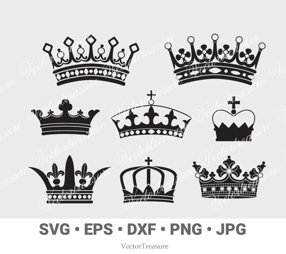 King Crowns Vector Crown Clip Art Crown Cut Files Brother Cut Eps Png Dxf Crown Clipart Vector Crown Silhouette Instant Download Svg24