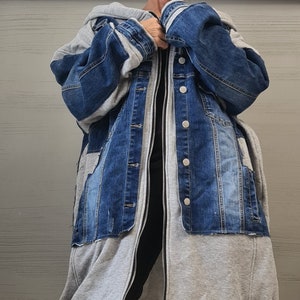 New collection Denim Cotton Sweatshirt, Hoodie Extravagant Sweatshirt, Plus Size Clothing, Oversize Vest, Sweatshirt Women, Loose Sweatshirt