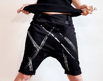 Loose Casual Pants, Extravagant Harem Pants, Women Pants, Baggy Pants, Short Black Pants, Casual Harem Trousers