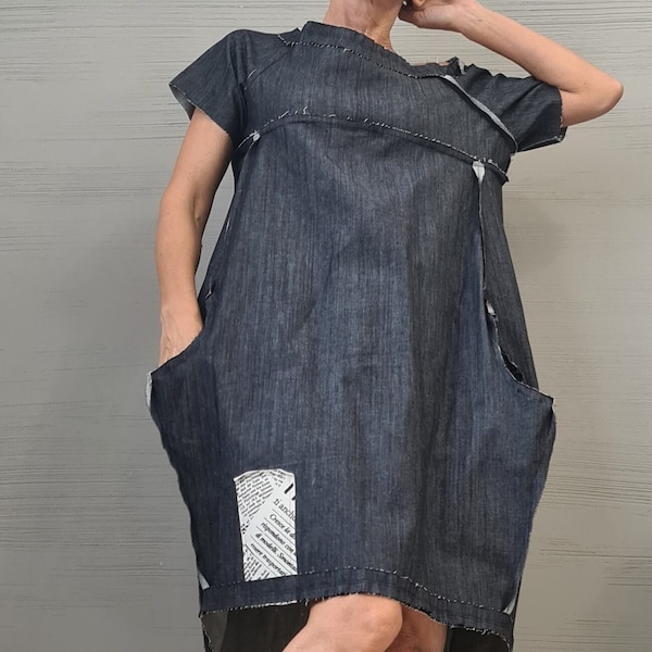 Dark Denim Fitted Dress main image 0