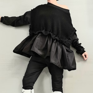 New collection Warm Blouse, Extravagant Asymmetric Top, Loose Blouse, Oversize Tunic, Avant Garde Blouse
