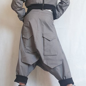 Loose Casual Pants/Extravagant Harem Pants/Women Pants/Baggy Pants/Long Maxi Grey Pants/Casual Harem Trousers