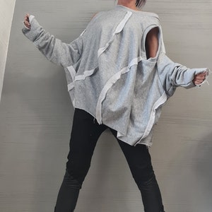 Asymmetrical tunic, Avant Garde Tunic, Loose Tunic, Deconstructed Top, Gothic tunic, Long Short Sleeve Top DRESSSHOESCODE image 1