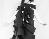 Asymmetric Neoprene Top, Extravagant Top, Futuristic Clothing, Deconstructed Top, Gothic Tunic, Steampunk Tunic, Black Top