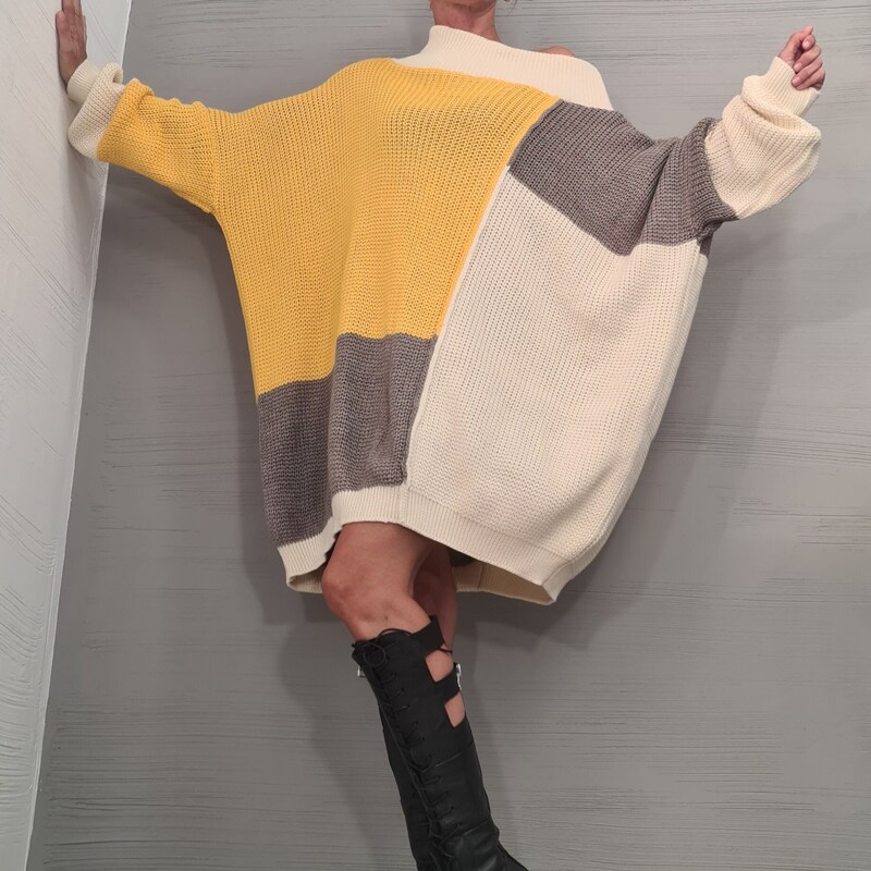 Asymmetric One-Shoulder Knit Sweater main image 1