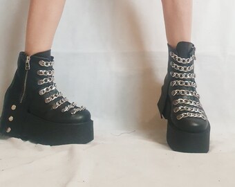 Scarpe gotiche da donna, stivali da donna stravaganti, scarpe con