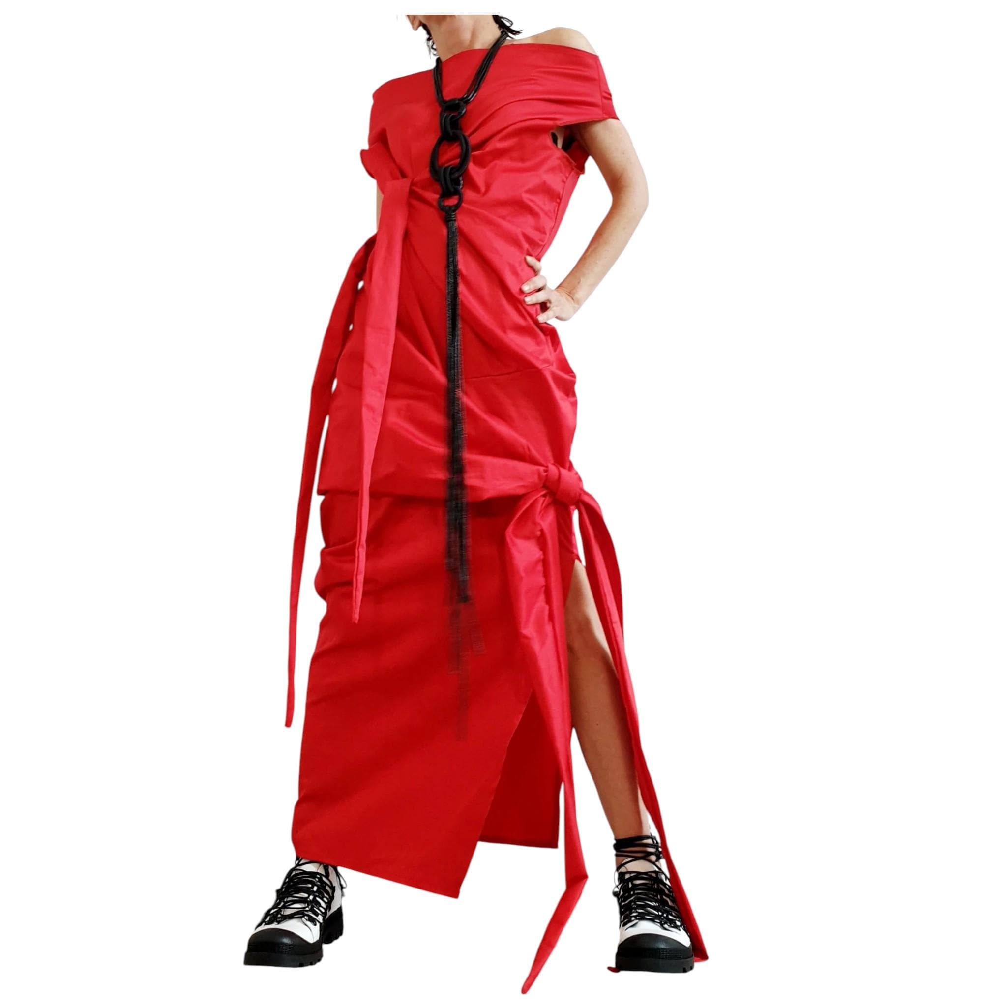 h&m dresses red Crimson Tinsel Skirt Mini Dress with Pockets, Tie Waist and Ta The Thrifty Hippy off the shoulder dress in a soft rib knit H&M | Dresses | Womens