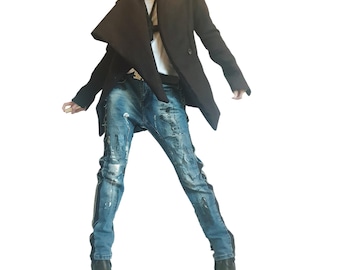 Winter Coat, Wool Coat, Black Coat, Plus Size Clothing, Oversize Coat, Women Coat, Gothic Coat, Button Down Coat, Asymmetric