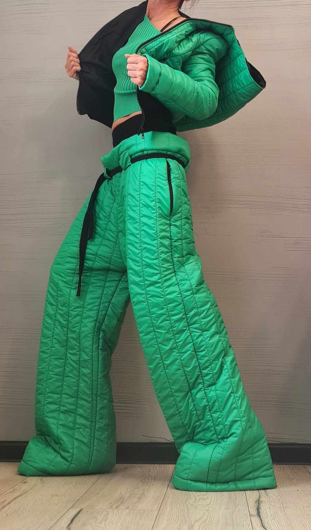 New Collection Extravagant Winter Jacket Pants Set, Sexy Women Winter