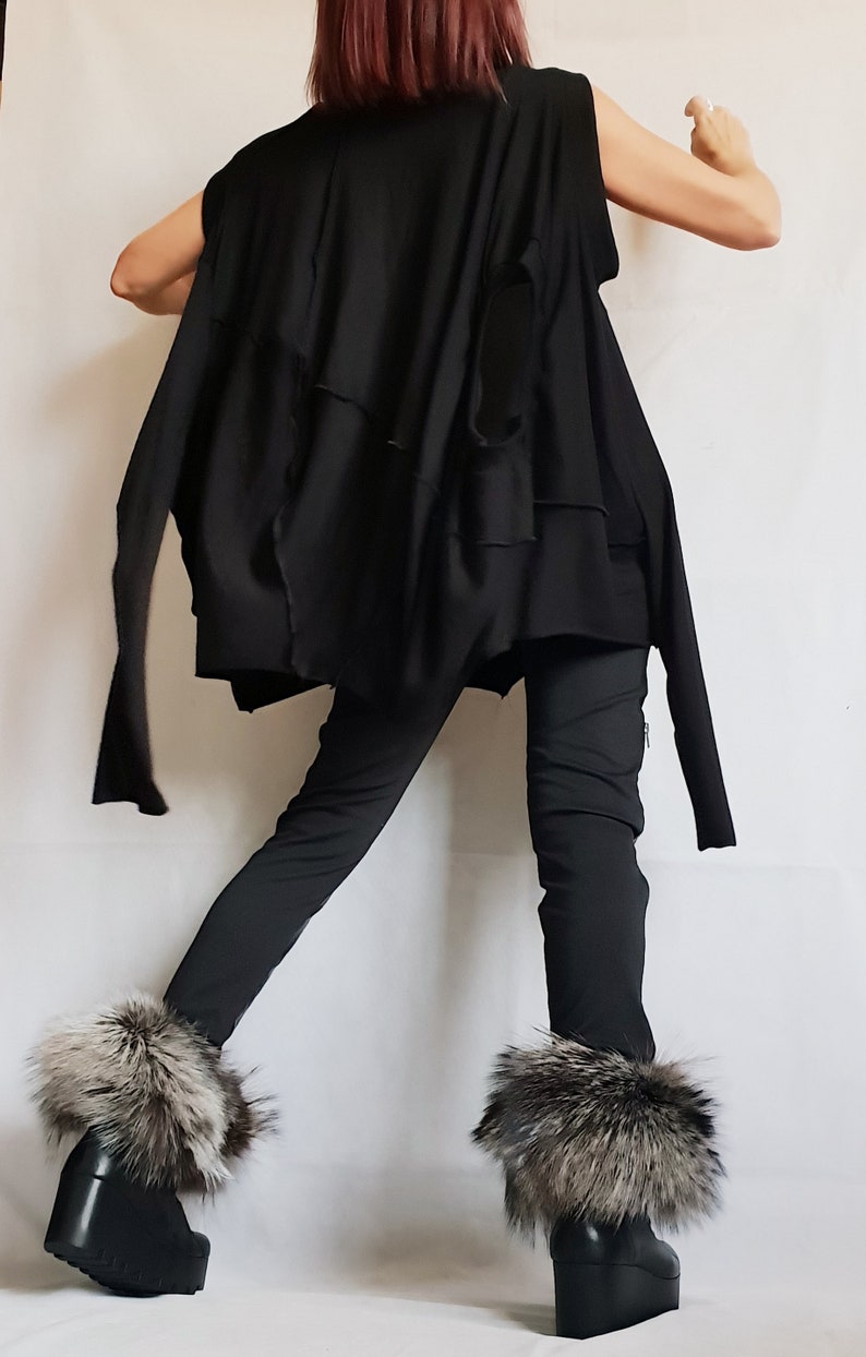 Asymmetrical tunic, Avant Garde Tunic, Loose Tunic, Deconstructed Top, Gothic tunic, Long Short Sleeve Top DRESSSHOESCODE image 8