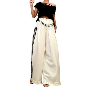 Nieuwe collectie losse avant-garde broeken, harembroek dames, extravagante katoenen broeken, vrijetijdsbroeken, punkbroeken, losse broeken afbeelding 5