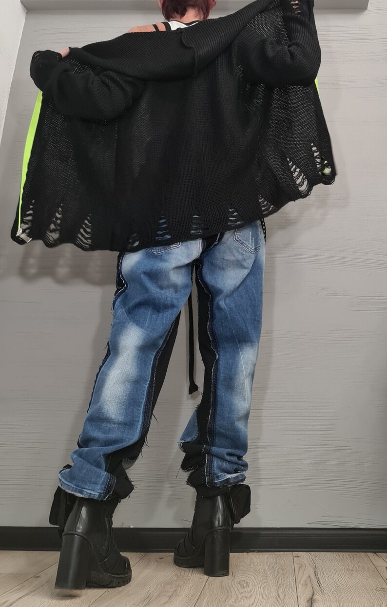 New Collection Extravagant Hooded Vest Black Women Cardigan Etsy