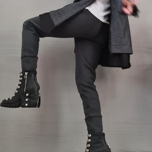 Graue asymmetrische Wolljacke, Mantel in Übergröße, Oversized-Blazer im Deconstructed-Stil Bild 6