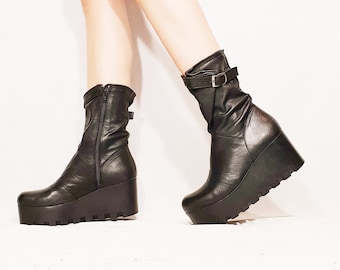 flat platform booties