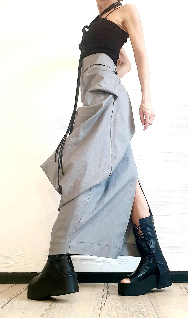 Wedding Skirt A Line Skirt Extravagant Wrap Skirt Asymmetric Skirt Maxi Skirt Long Slit Skirt Ball Cocktail Skirt Gothic Skirt
