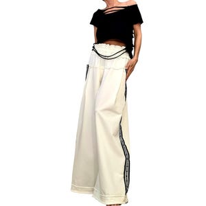 Nieuwe collectie losse avant-garde broeken, harembroek dames, extravagante katoenen broeken, vrijetijdsbroeken, punkbroeken, losse broeken afbeelding 16