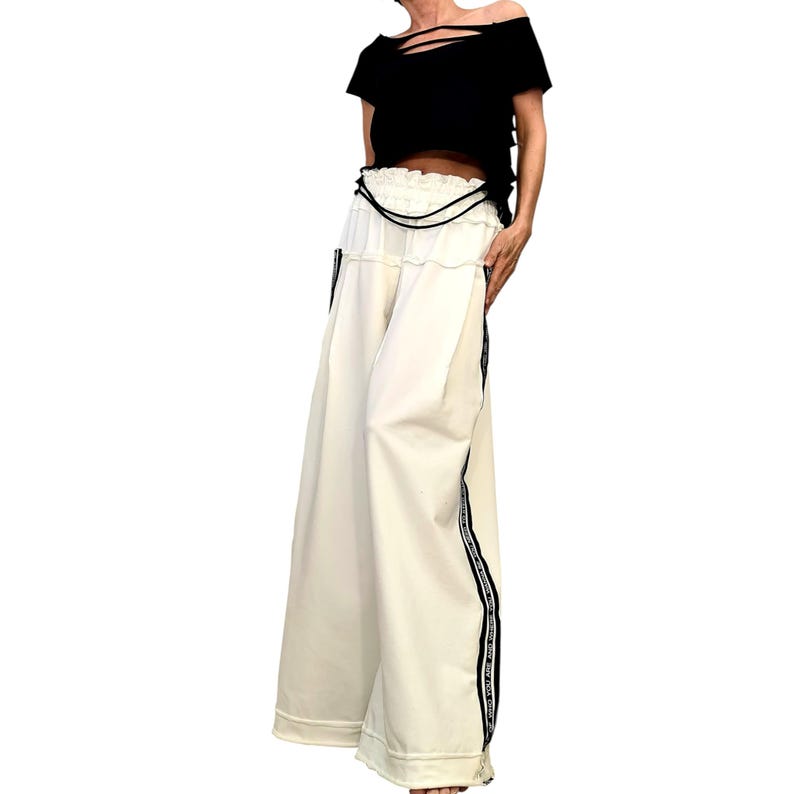 Nieuwe collectie losse avant-garde broeken, harembroek dames, extravagante katoenen broeken, vrijetijdsbroeken, punkbroeken, losse broeken afbeelding 16