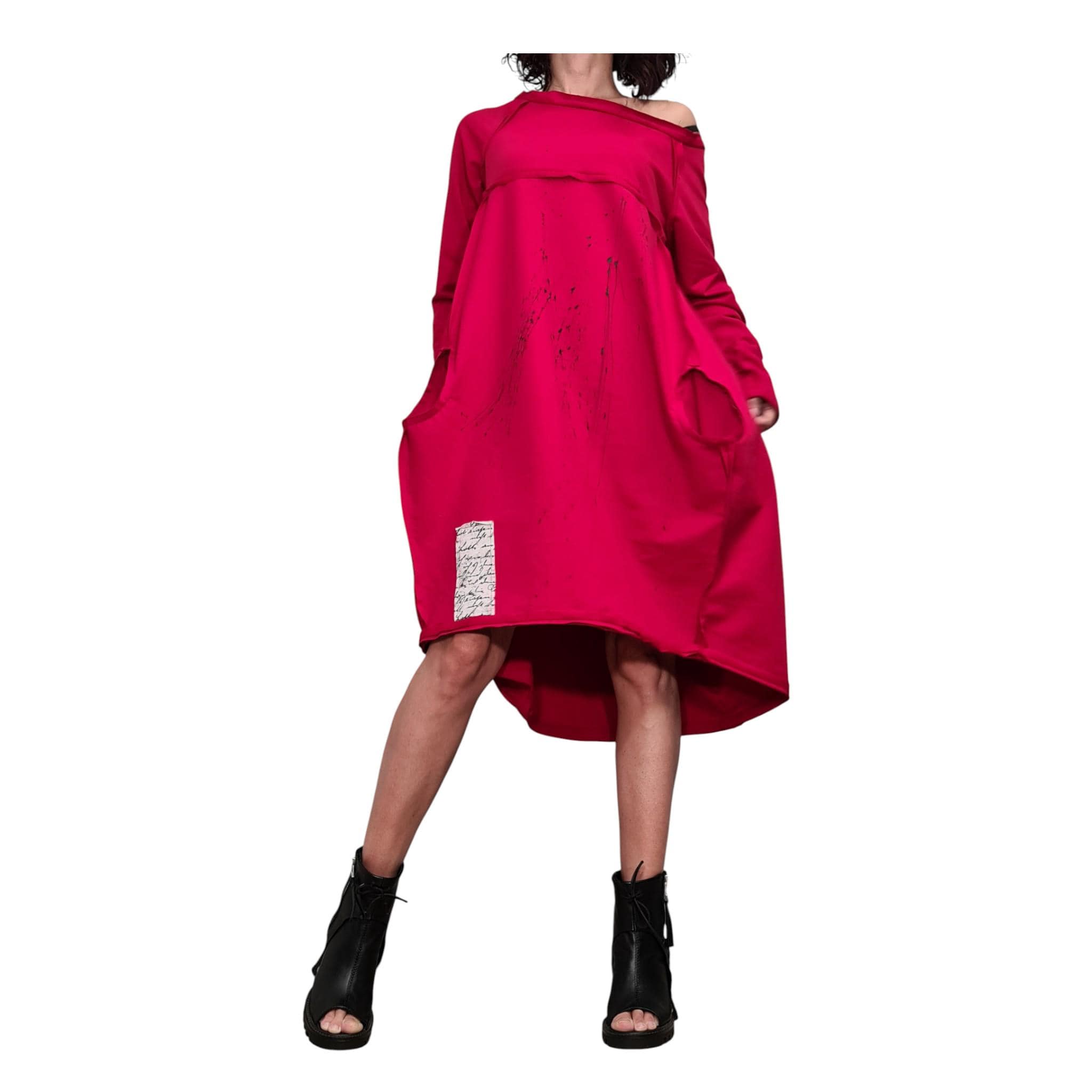 cos asymmetric deconstructed shirt dress Red Cotton Oversized Sweatshirt Tunic for Women, Balloon maternity Sweetheart Satin A-Line Wedding color:Sage