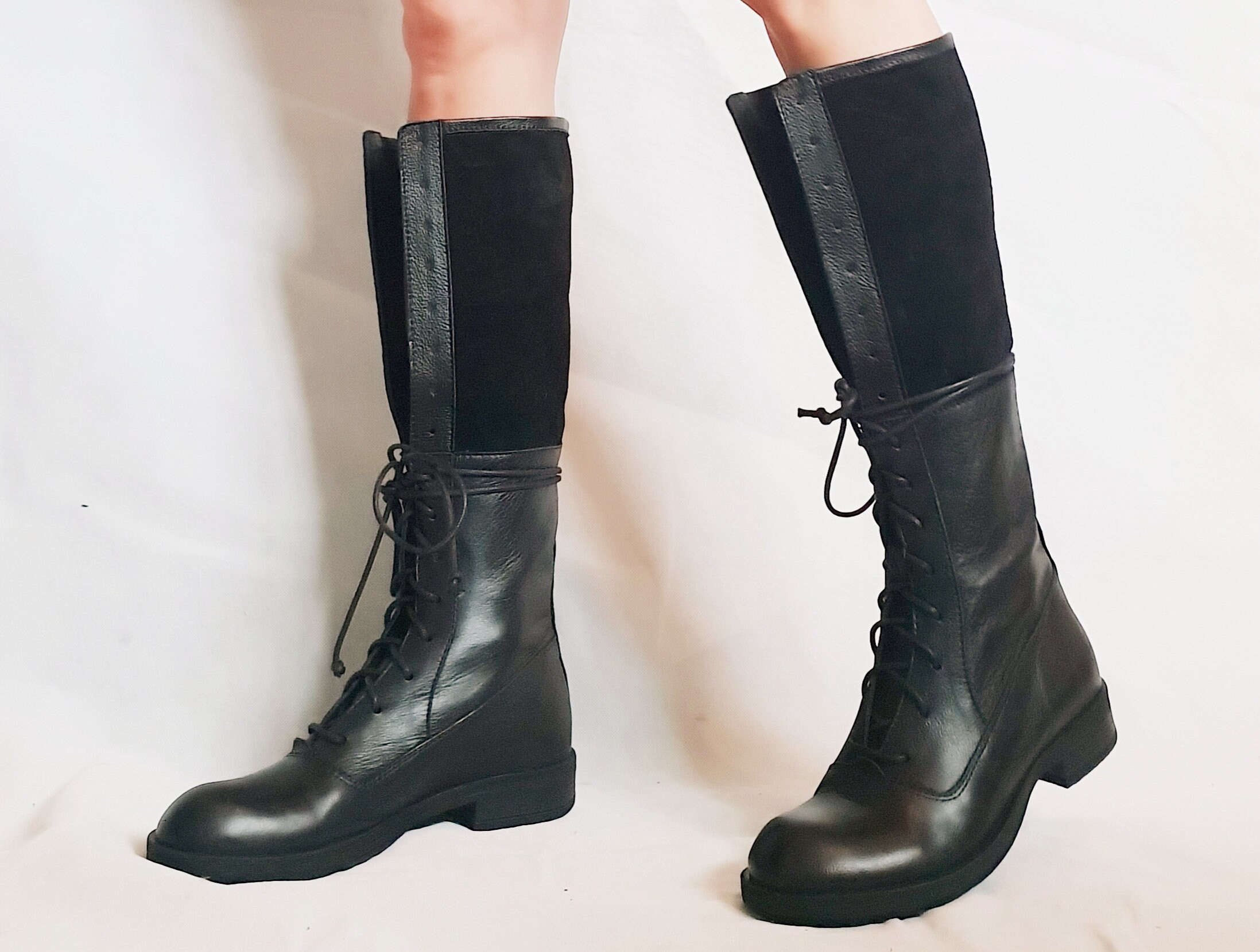 high ankle boots leather