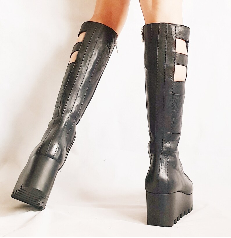 leather gladiator boots