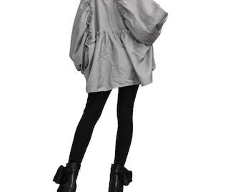 Asymmetric Avant Garde Tunic Shirt, Loose Cotton Polyester Blend New Collection