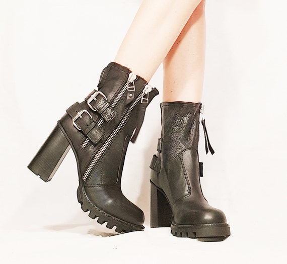 Women Boots Ankle Boots Heeled Boots Gothic Shoes Sexy Shoes Black Leather Boots Gothic Boots Winter Boots Grunge Boots Heels Shoes Etsy Canada