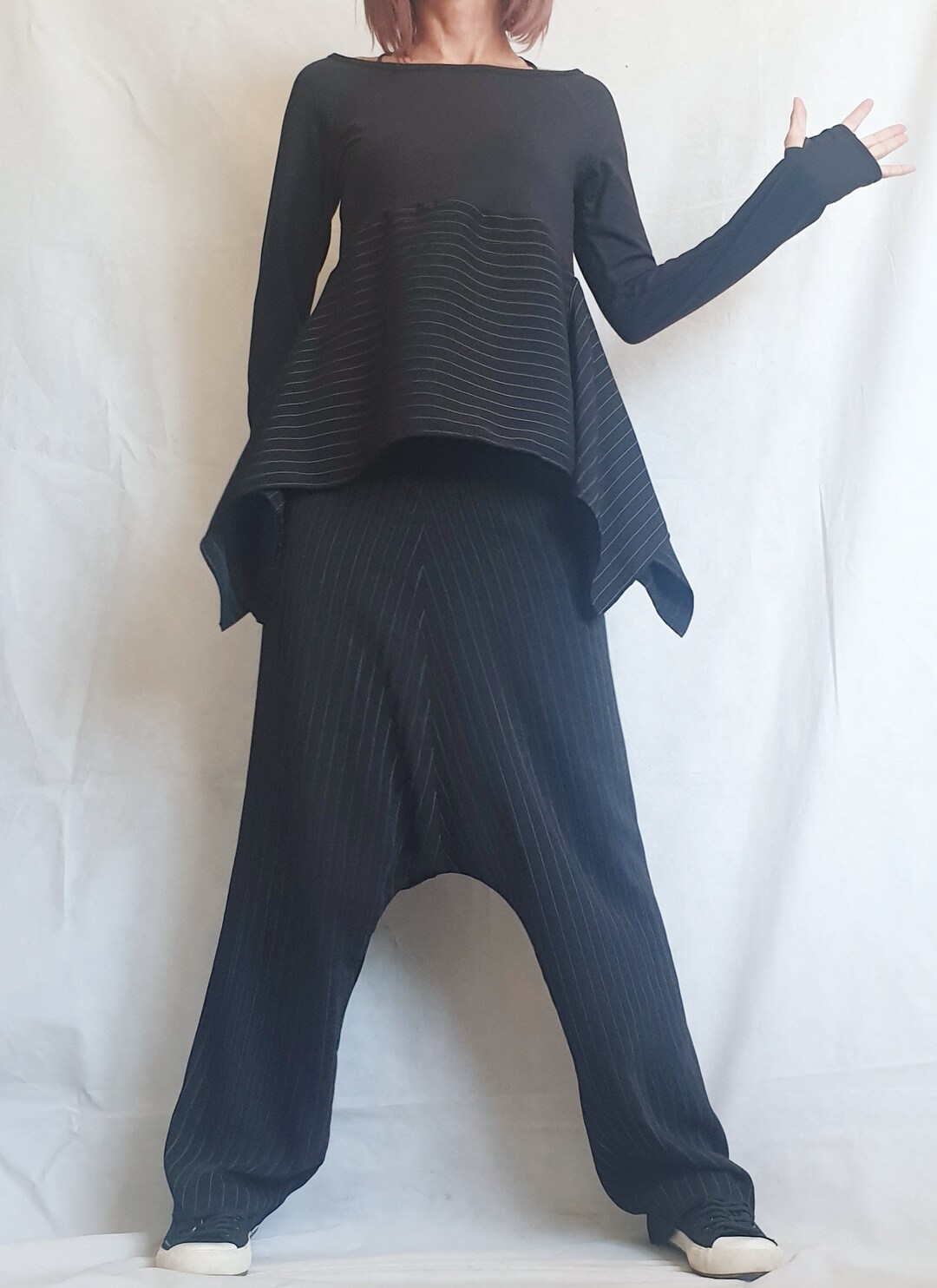Daelric | Sophisticated Asymmetrical Blouse & Ethnic Wide-Leg Pants