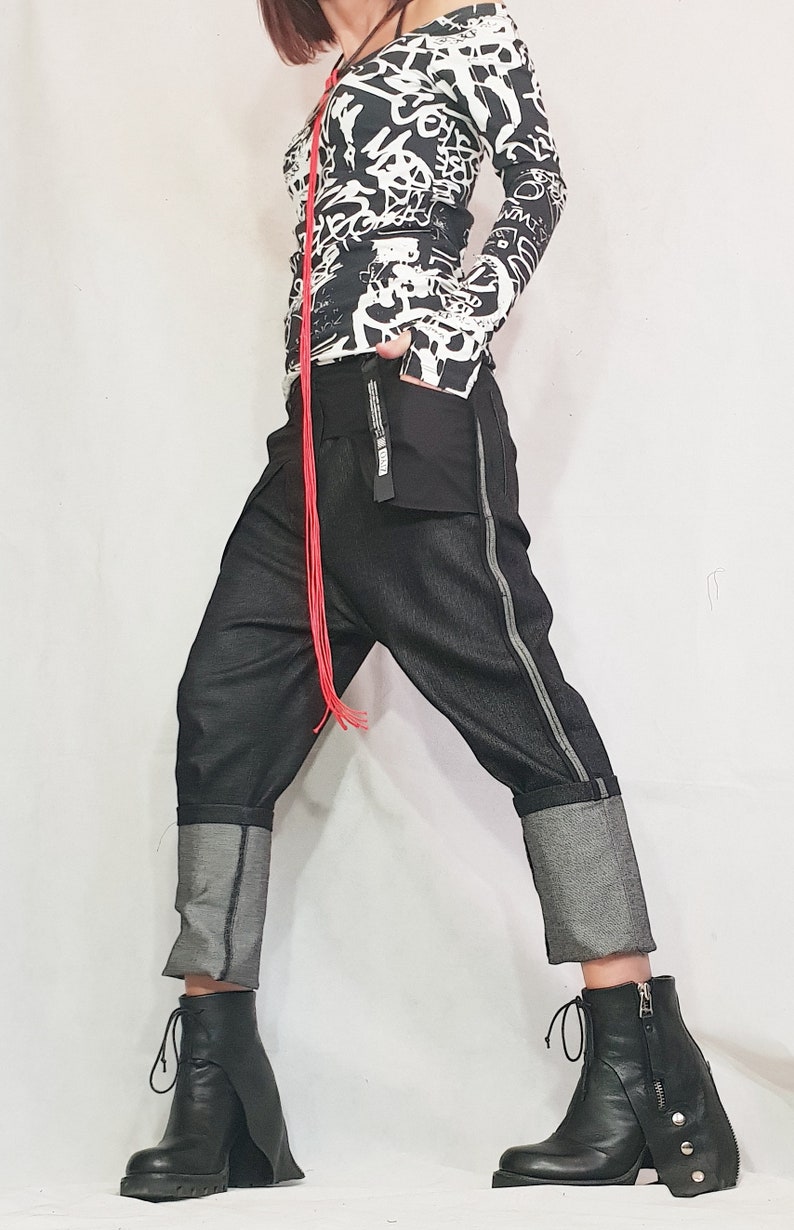 Casual Denim Harem PantsExtravagant PantsBoho PantsBaggy PantsUnisex DenimWomen Denim Harem