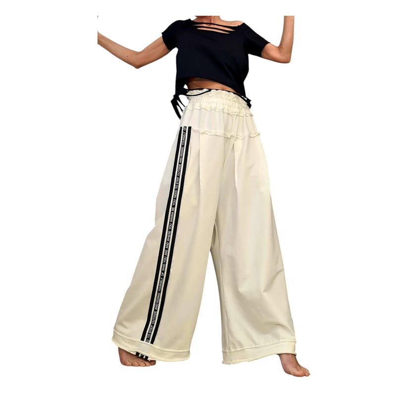 Nieuwe collectie losse avant-garde broeken, harembroek dames, extravagante katoenen broeken, vrijetijdsbroeken, punkbroeken, losse broeken afbeelding 18