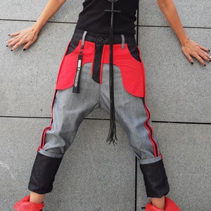 Casual Denim Harem Pants/Extravagant Pants/Boho Pants/Baggy Pants/Unisex Denim/Women Denim Harem