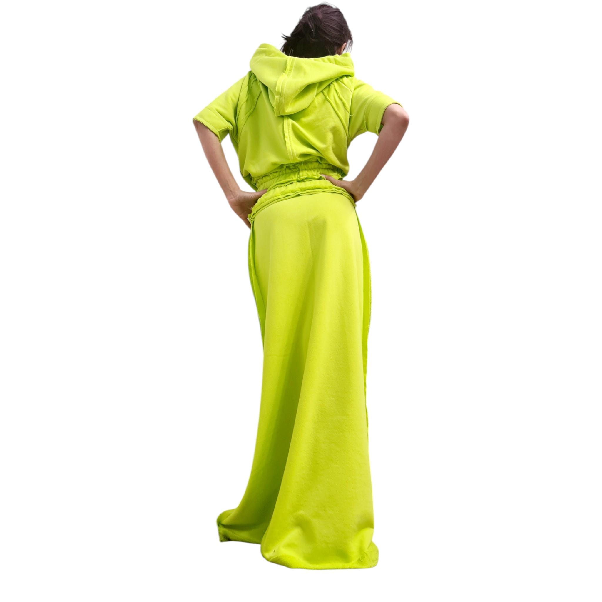 green emerald velvet dress Caribbean Queen Twist of Lime Two Piece Skirt Set L main image 1