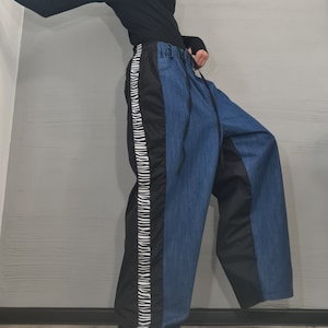 New collection Extravagant Denim Pants, Denim Loose Harem Pants, Streetwear Pants, Deconstructed Denim, Women Denim Harem