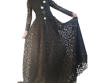 Extravagant Set, Gothic Women Set, Women Cocktail Costume, Women Wedding Set, Blouse And Long Skirt Set, Christmas New Year set