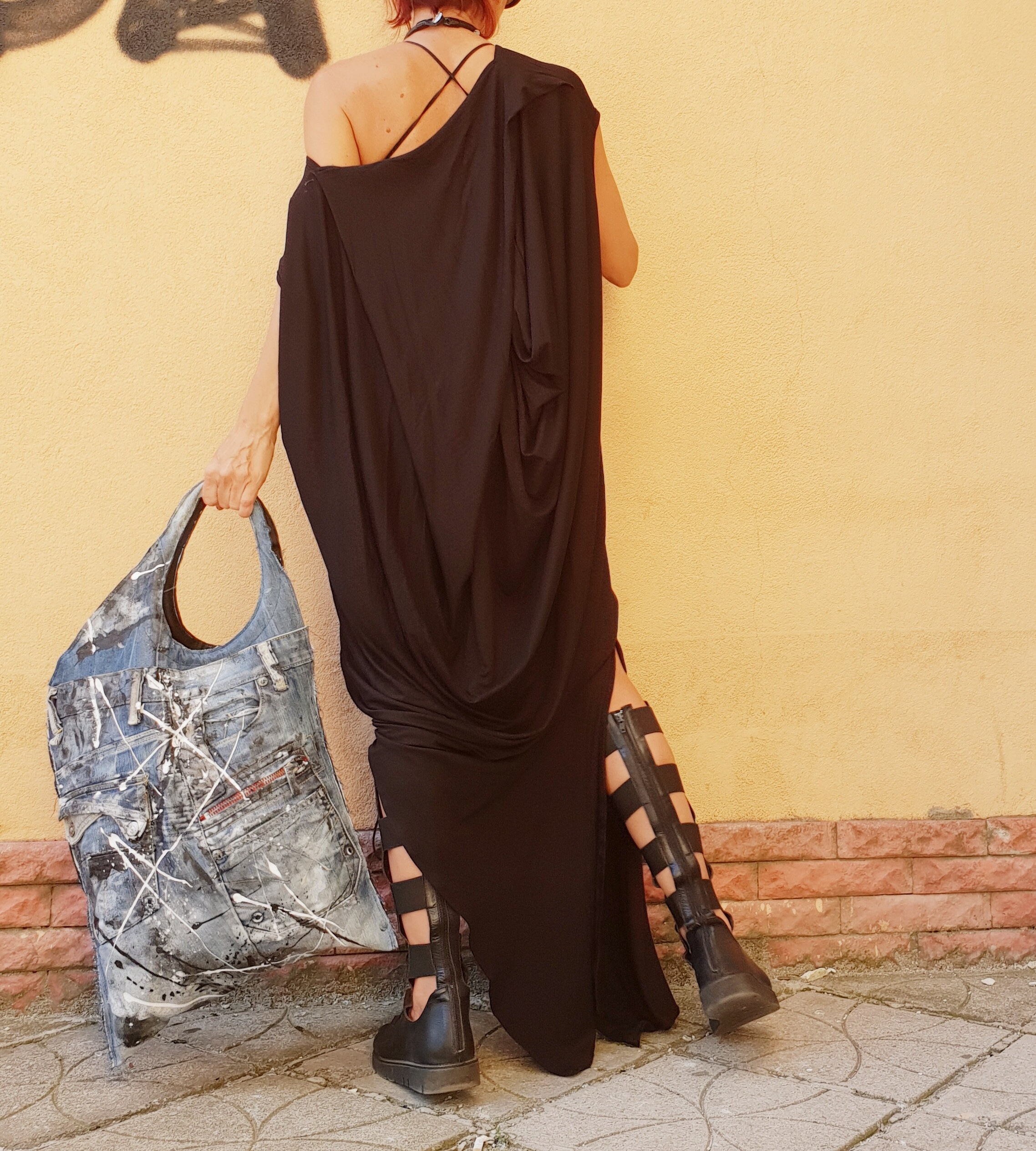 Black Extravagant Dress Grunge Dress Plus Size Clothing - Etsy