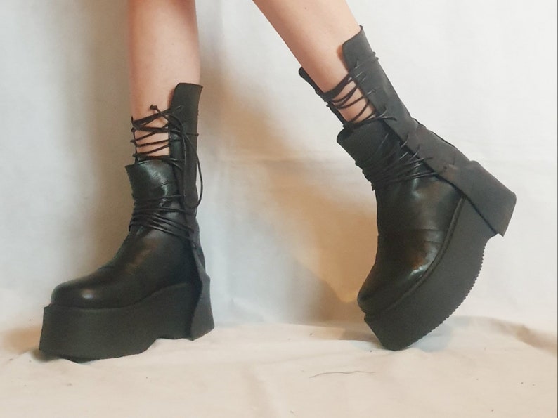 Extravagant Women Boots Black Platform Shoes Platform All image 2