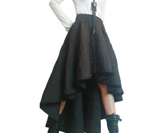 Extravagant Asymmetric Wadding Skirt, Gothic Cocktail Circle Skirt