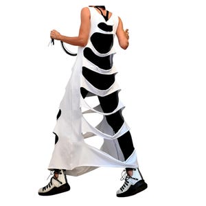 White Asymmetric Long Tunic, Oversized Top, Avant Garde Layered Clothing, Loose Fit Design