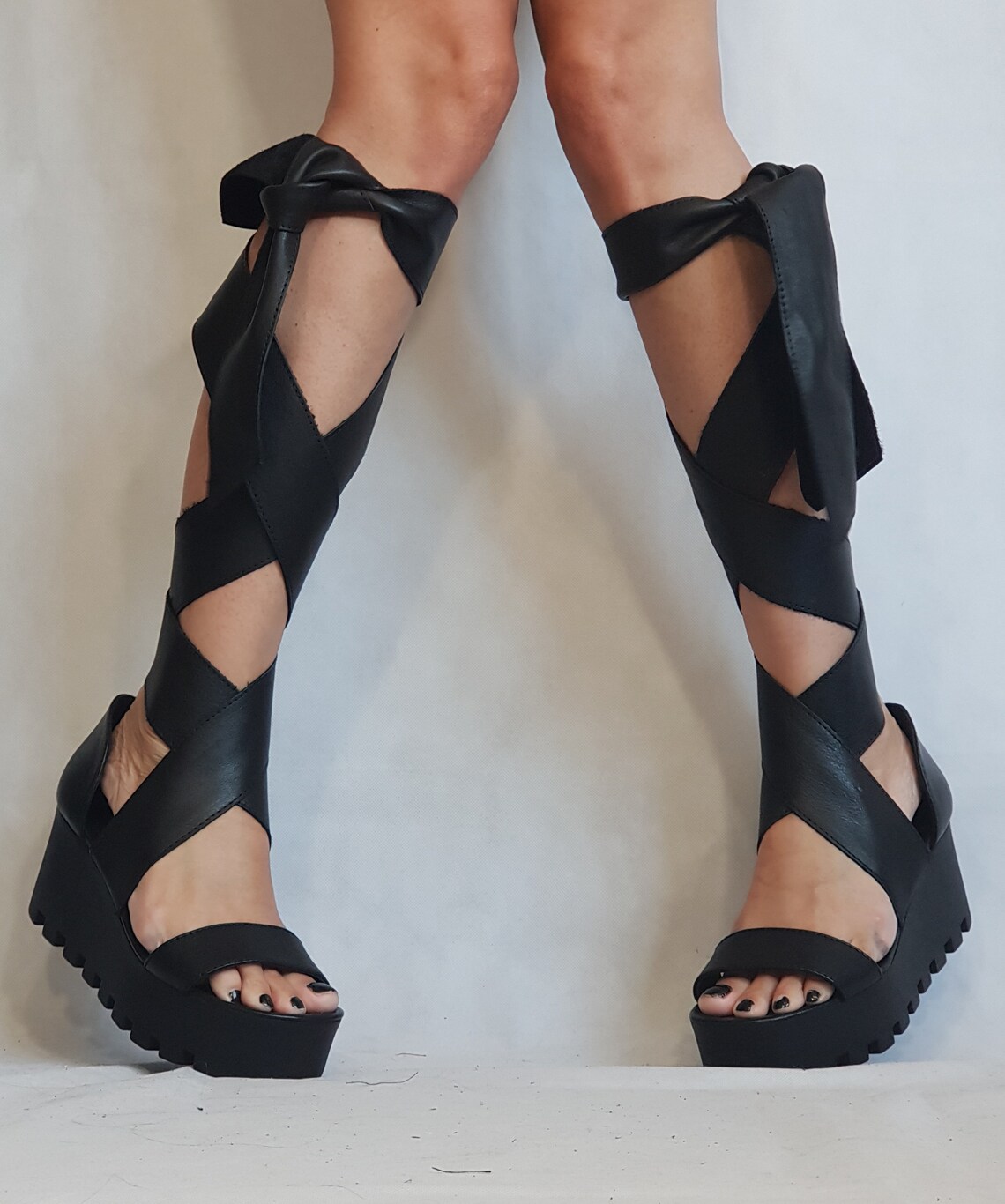 womens knee high sandals