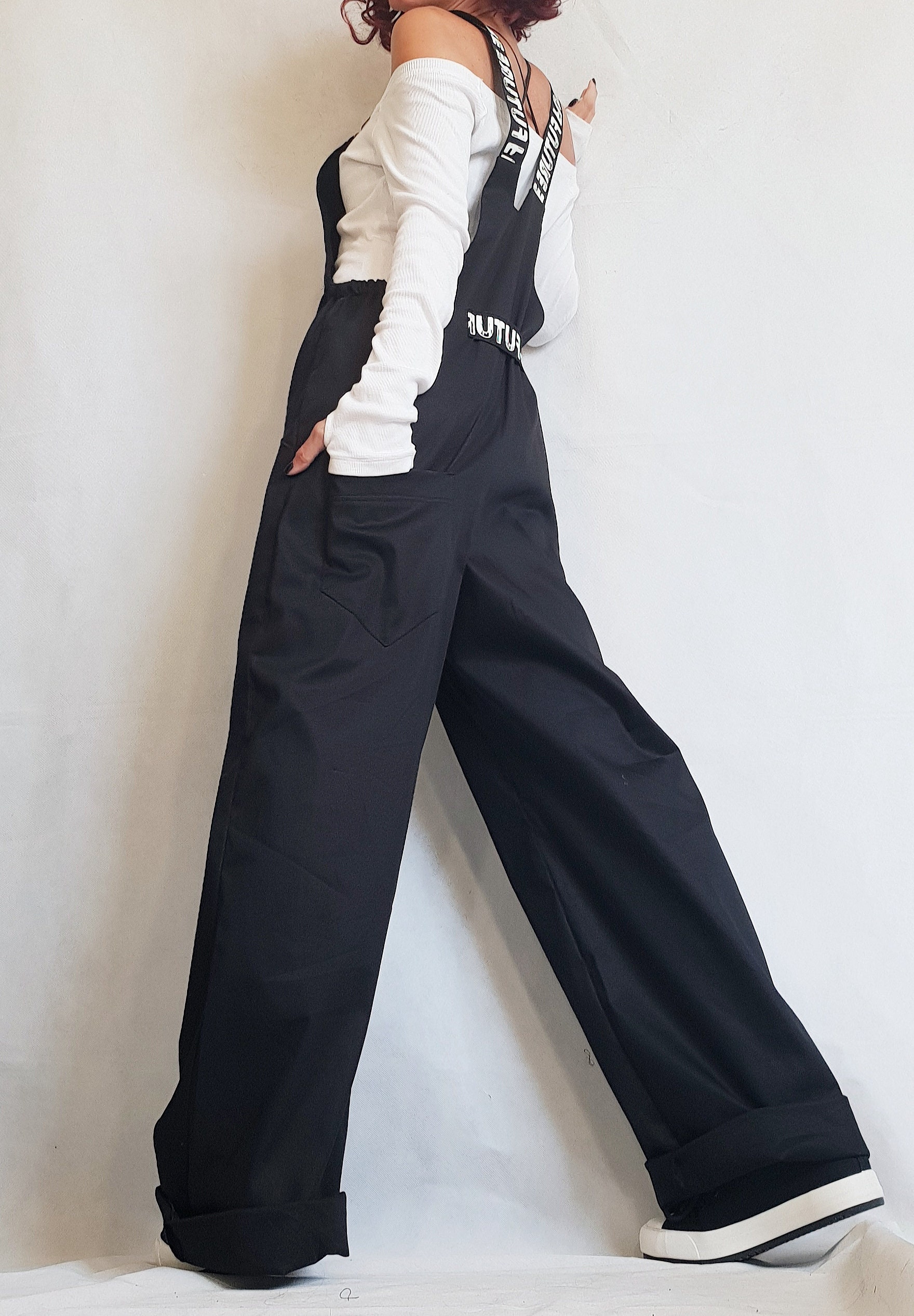 ENFOLD LONG-STRAP OVERALLS グレー Ruffle Strap Fashion Overalls – Lace & Lilac