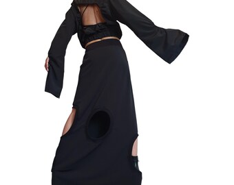 Ball Cocktail Skirt, Gothic Skirt, Asymmetric Skirt Dress, Black Maxi Skirt, Steampunk Skirt, High Skirt, Circle Skirt, Wedding Skirt