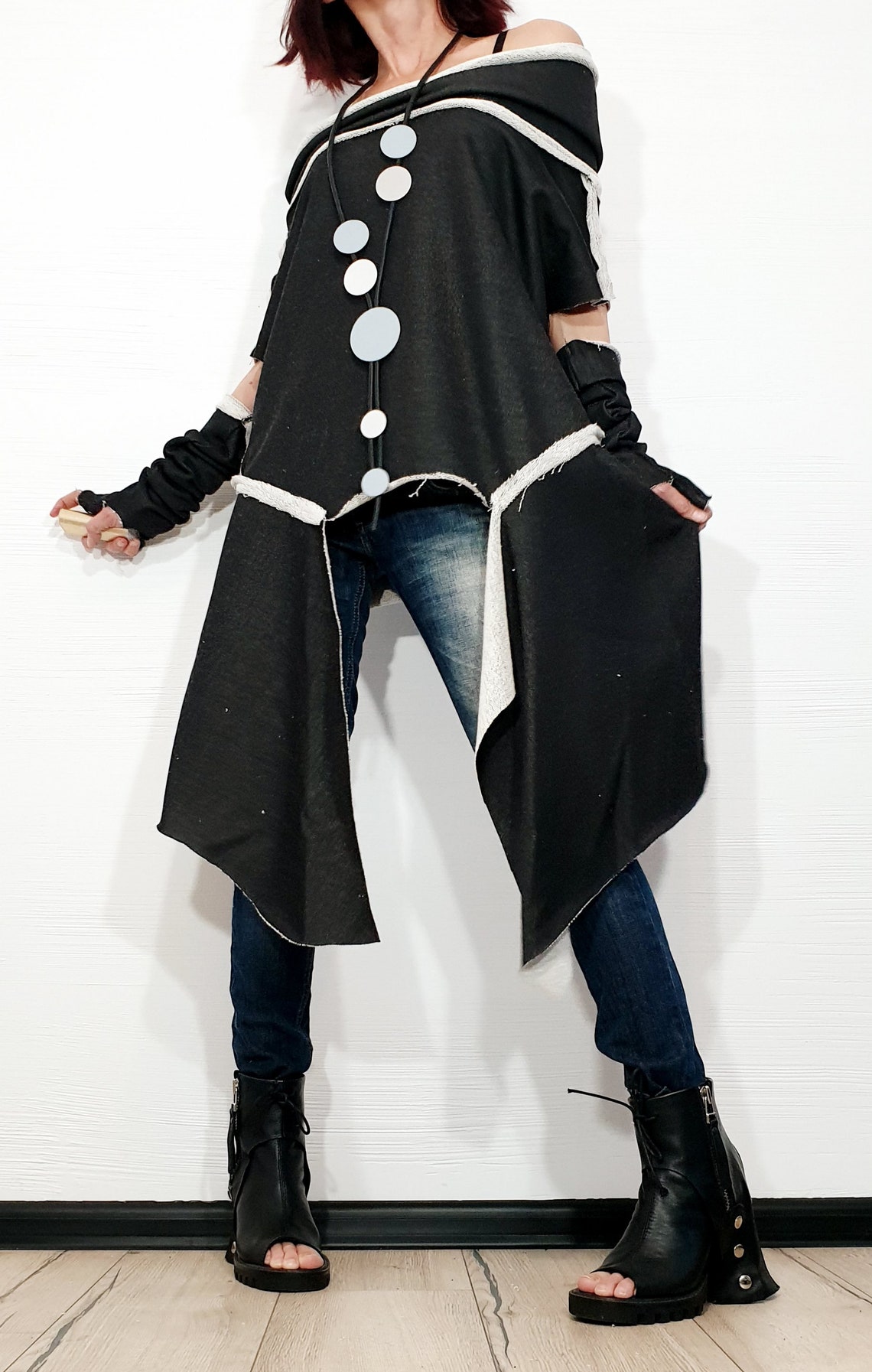 One shoulder flare tunic main image 1