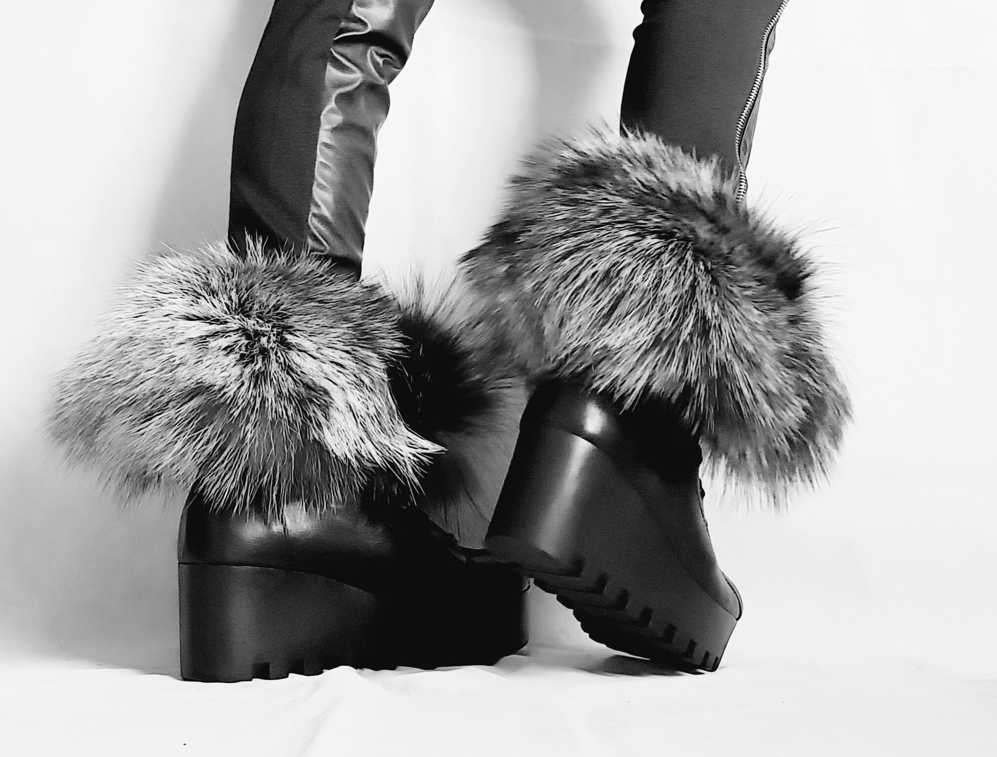 Platform Winter Boots Extravagant Shoes Women Leather Boots Etsy