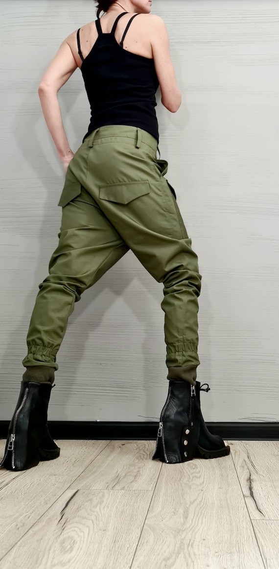 High waist pants camouflage loose joggers women army harem pants streetwear  punk black cargo pants women capris trousers 