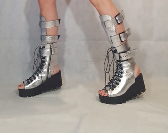 Silver High Wedge | Etsy Singapore