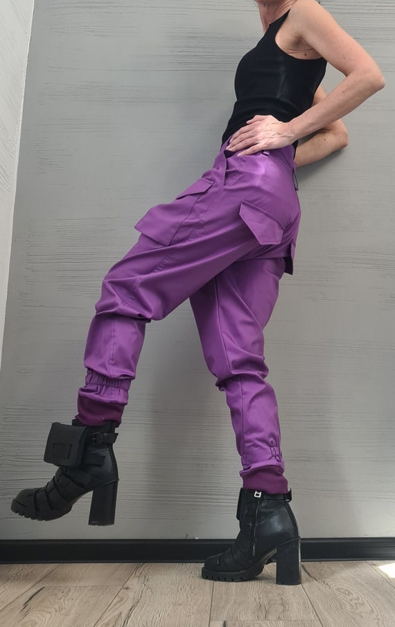 Extravagant Purple Pants, Harem Casual Pants, Urban Pants, Loose Pants,  Punk Pants, Gothic Pants, Outer Pockets, New Collection 