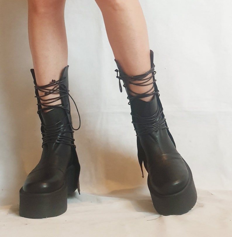 Extravagant Women Boots Black Platform Shoes Platform All image 8
