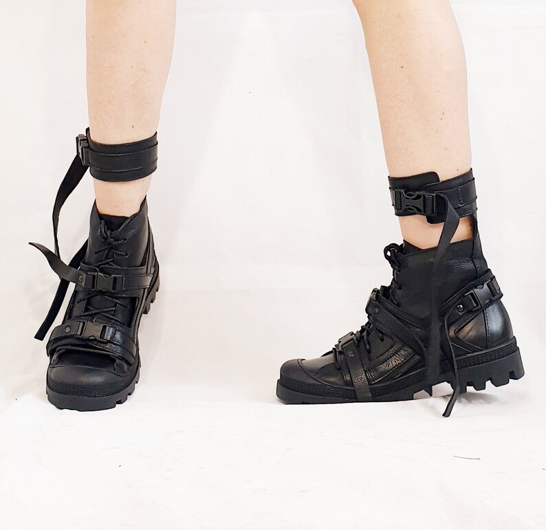 Extravagant Women Genuine Leather Sneakers Gothic Sneakers image 0