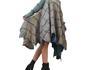Oversized Knit Sweater, Open shoulders Maxi Tunic, Long Sleeve Knitting